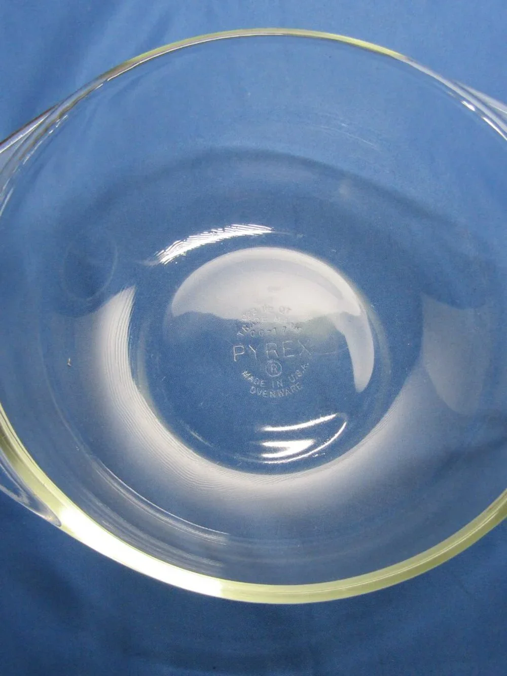 VTG Pyrex Casserole Dish Clear Glass Round 023 1- 1/2 QT Ovenware Made In USA